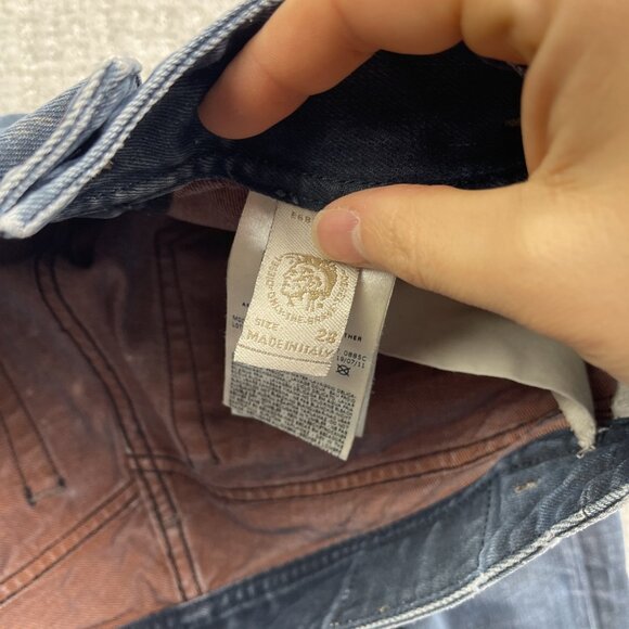 Y2K Diesel Blue Matic 0885C Distressed Ripped  Denim Jeans Women's Size 28X31* - Picture 10 of 11